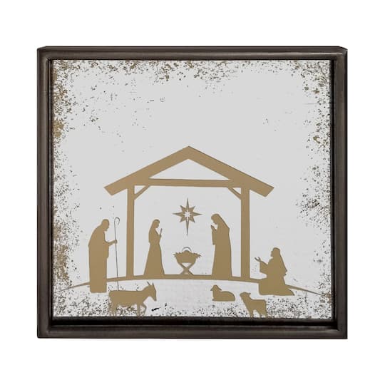Melrose 8.25" Nativity Silhouette Mirror Plaque